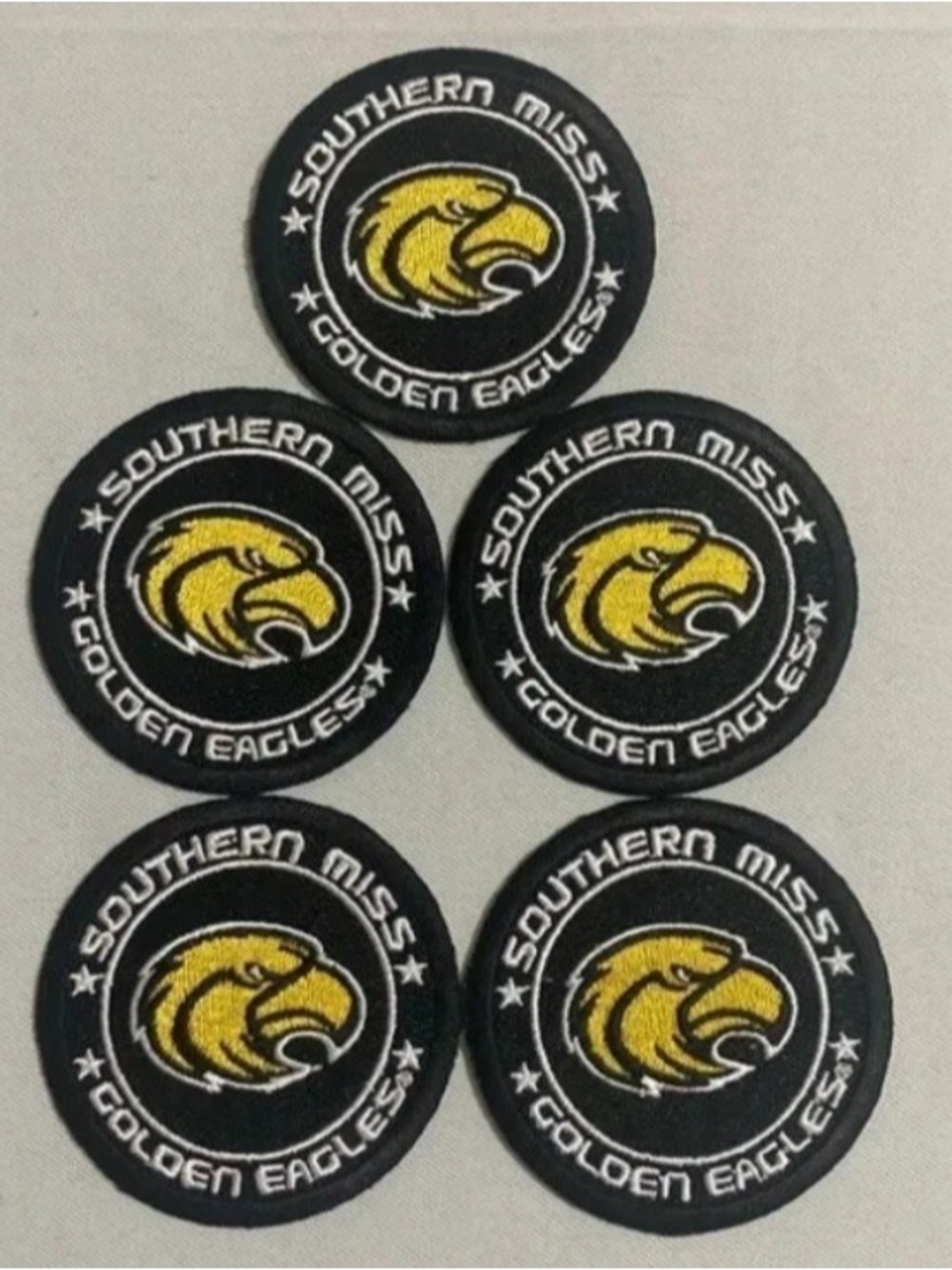 NWOT Lot of 5-USM University of Southern Mississippi Golden Eagles Patches